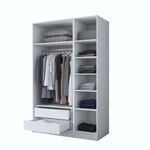 Casa si Gradina - Mobilier - Dulapuri si sifoniere - Sifoniere - Dulap haine BA155, 135 x 210 x 57,5 cm, alb, PAL, spațiu de depozitare, fixare pe perete - Infinity.ro