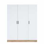 Casa si Gradina - Mobilier - Dulapuri si sifoniere - Sifoniere - Dulap haine BA105, 145 x 181,9 x 55 cm, nuc alb, PAL, spațiu de depozitare, fixare pe perete - Infinity.ro
