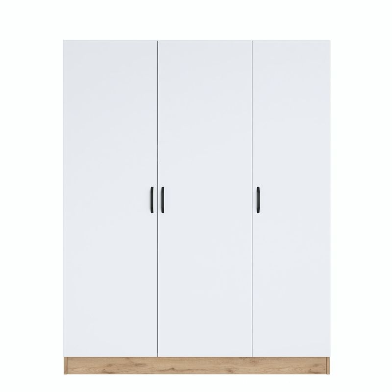 Casa si Gradina - Mobilier - Dulapuri si sifoniere - Sifoniere - Dulap haine BA105, 145 x 181,9 x 55 cm, nuc alb, PAL, spațiu de depozitare, fixare pe perete - Infinity.ro