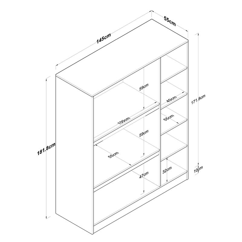 Casa si Gradina - Mobilier - Dulapuri si sifoniere - Sifoniere - Dulap haine BA105, 145 x 181,9 x 55 cm, nuc alb, PAL, spațiu de depozitare, fixare pe perete - Infinity.ro