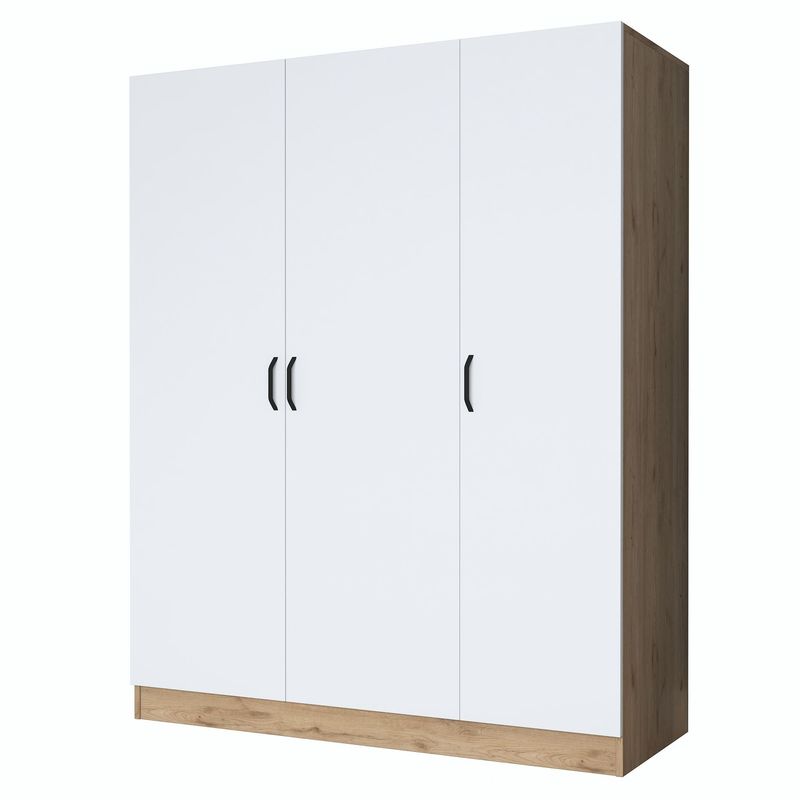 Casa si Gradina - Mobilier - Dulapuri si sifoniere - Sifoniere - Dulap haine BA105, 145 x 181,9 x 55 cm, nuc alb, PAL, spațiu de depozitare, fixare pe perete - Infinity.ro