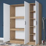 Casa si Gradina - Mobilier - Dulapuri si sifoniere - Sifoniere - Dulap haine BA105, 145 x 181,9 x 55 cm, nuc alb, PAL, spațiu de depozitare, fixare pe perete - Infinity.ro