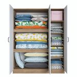 Casa si Gradina - Mobilier - Dulapuri si sifoniere - Sifoniere - Dulap haine BA105, 145 x 181,9 x 55 cm, nuc alb, PAL, spațiu de depozitare, fixare pe perete - Infinity.ro