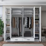 Casa si Gradina - Mobilier - Dulapuri si sifoniere - Sifoniere - Dulap haine BA134, alb, PAL, spațiu de depozitare, fixare pe perete - Infinity.ro