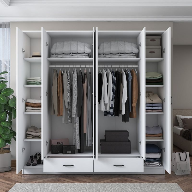 Casa si Gradina - Mobilier - Dulapuri si sifoniere - Sifoniere - Dulap haine BA134, alb, PAL, spațiu de depozitare, fixare pe perete - Infinity.ro