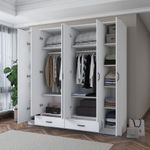Casa si Gradina - Mobilier - Dulapuri si sifoniere - Sifoniere - Dulap haine BA134, alb, PAL, spațiu de depozitare, fixare pe perete - Infinity.ro
