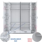 Casa si Gradina - Mobilier - Dulapuri si sifoniere - Sifoniere - Dulap haine BA134, alb, PAL, spațiu de depozitare, fixare pe perete - Infinity.ro