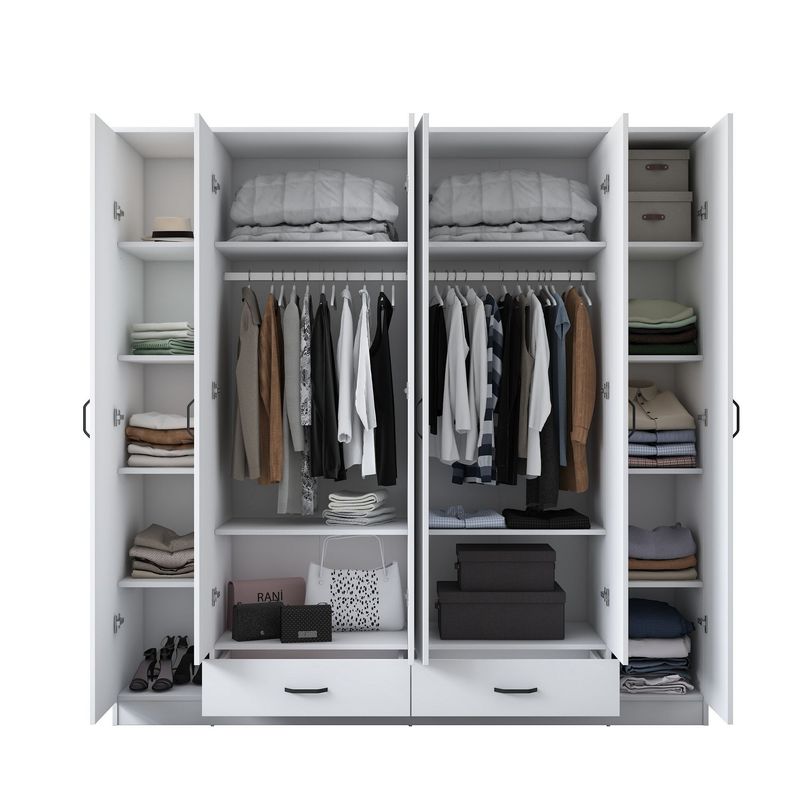 Casa si Gradina - Mobilier - Dulapuri si sifoniere - Sifoniere - Dulap haine BA134, alb, PAL, spațiu de depozitare, fixare pe perete - Infinity.ro