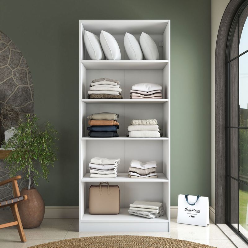 Casa si Gradina - Mobilier - Dulapuri si sifoniere - Sifoniere - Dulap haine BA231, 90 x 210 x 57,5 cm, alb, PAL, spațiu de depozitare, fixare pe perete - Infinity.ro