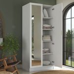 Casa si Gradina - Mobilier - Dulapuri si sifoniere - Sifoniere - Dulap haine BA231, 90 x 210 x 57,5 cm, alb, PAL, spațiu de depozitare, fixare pe perete - Infinity.ro