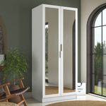 Casa si Gradina - Mobilier - Dulapuri si sifoniere - Sifoniere - Dulap haine BA231, 90 x 210 x 57,5 cm, alb, PAL, spațiu de depozitare, fixare pe perete - Infinity.ro