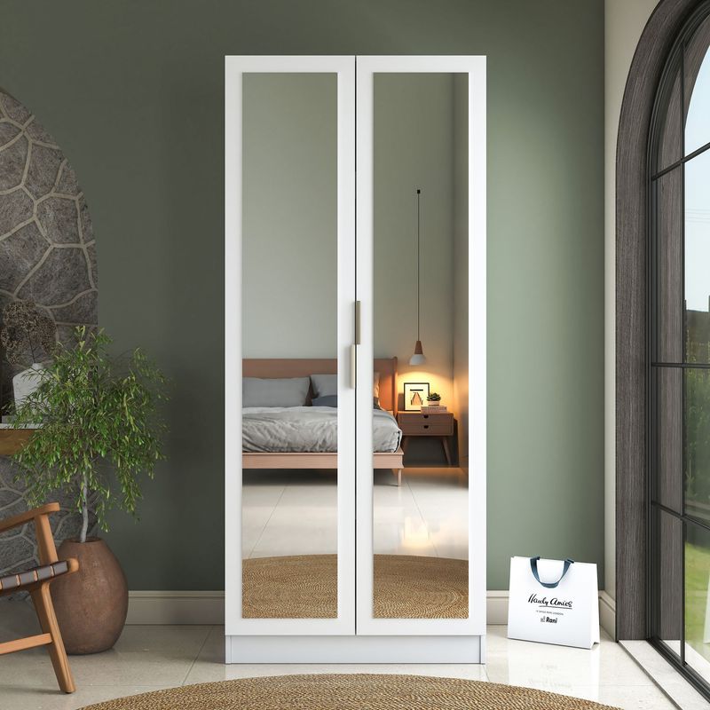 Casa si Gradina - Mobilier - Dulapuri si sifoniere - Sifoniere - Dulap haine BA231, 90 x 210 x 57,5 cm, alb, PAL, spațiu de depozitare, fixare pe perete - Infinity.ro
