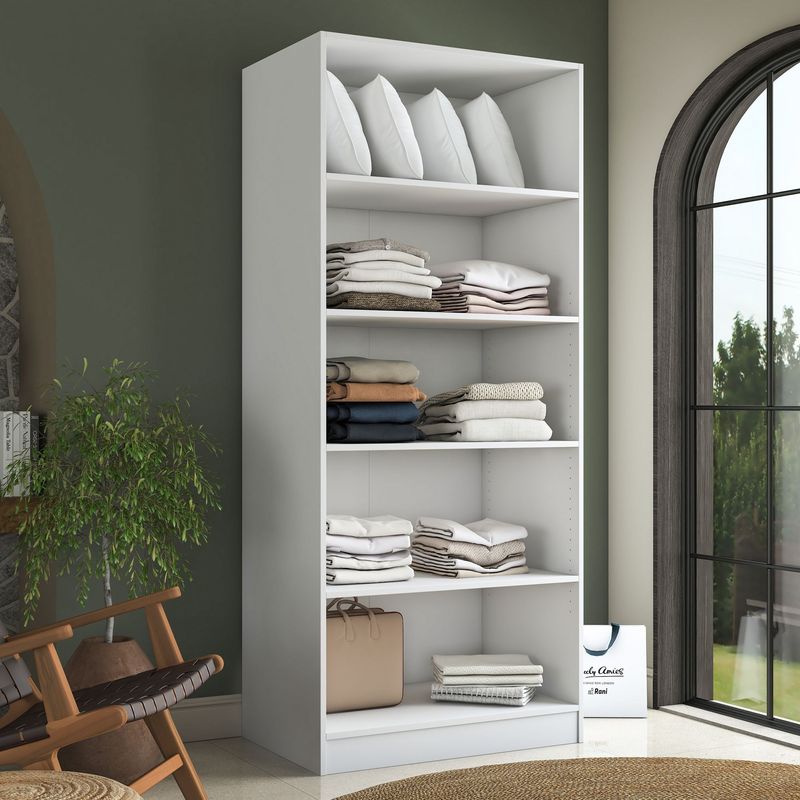 Casa si Gradina - Mobilier - Dulapuri si sifoniere - Sifoniere - Dulap haine BA231, 90 x 210 x 57,5 cm, alb, PAL, spațiu de depozitare, fixare pe perete - Infinity.ro
