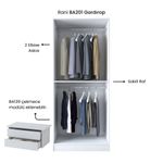 Casa si Gradina - Mobilier - Dulapuri si sifoniere - Sifoniere - Dulap haine BA201, 90 x 210 x 57,5 cm, alb, PAL, spațiu de depozitare, fixare pe perete - Infinity.ro