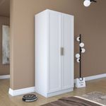 Casa si Gradina - Mobilier - Dulapuri si sifoniere - Sifoniere - Dulap haine BA201, 90 x 210 x 57,5 cm, alb, PAL, spațiu de depozitare, fixare pe perete - Infinity.ro