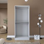 Casa si Gradina - Mobilier - Dulapuri si sifoniere - Sifoniere - Dulap haine BA201, 90 x 210 x 57,5 cm, alb, PAL, spațiu de depozitare, fixare pe perete - Infinity.ro