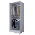 Casa si Gradina - Mobilier - Dulapuri si sifoniere - Sifoniere - Dulap haine BA201, 90 x 210 x 57,5 cm, alb, PAL, spațiu de depozitare, fixare pe perete - Infinity.ro