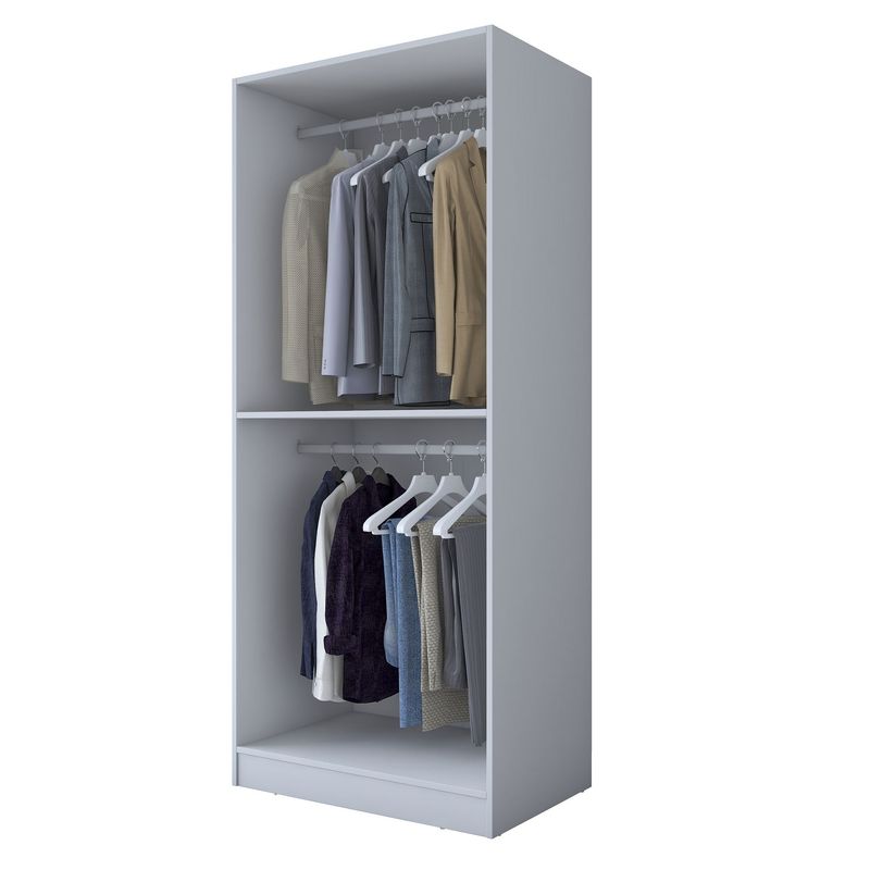 Casa si Gradina - Mobilier - Dulapuri si sifoniere - Sifoniere - Dulap haine BA201, 90 x 210 x 57,5 cm, alb, PAL, spațiu de depozitare, fixare pe perete - Infinity.ro