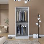 Casa si Gradina - Mobilier - Dulapuri si sifoniere - Sifoniere - Dulap haine BA201, 90 x 210 x 57,5 cm, alb, PAL, spațiu de depozitare, fixare pe perete - Infinity.ro