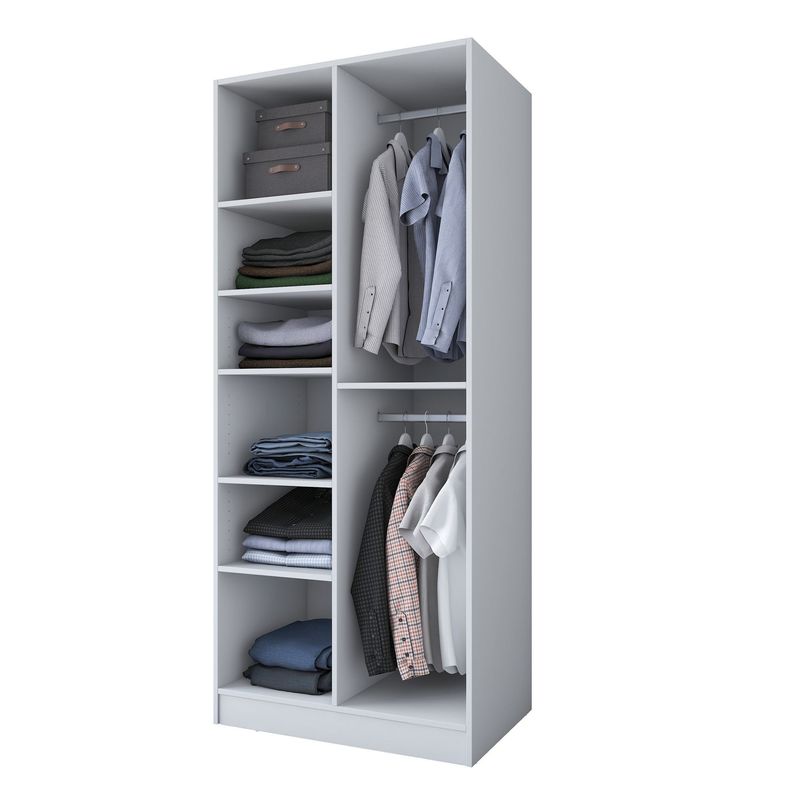 Casa si Gradina - Mobilier - Dulapuri si sifoniere - Sifoniere - Dulap haine BA171, 90 x 210 x 57,5 cm, alb, PAL, spațiu de depozitare, fixare pe perete - Infinity.ro