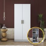 Casa si Gradina - Mobilier - Dulapuri si sifoniere - Sifoniere - Dulap haine BA171, 90 x 210 x 57,5 cm, alb, PAL, spațiu de depozitare, fixare pe perete - Infinity.ro