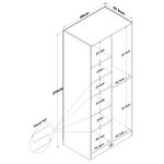 Casa si Gradina - Mobilier - Dulapuri si sifoniere - Sifoniere - Dulap haine BA171, 90 x 210 x 57,5 cm, alb, PAL, spațiu de depozitare, fixare pe perete - Infinity.ro