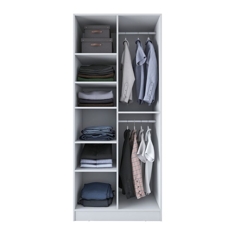 Casa si Gradina - Mobilier - Dulapuri si sifoniere - Sifoniere - Dulap haine BA171, 90 x 210 x 57,5 cm, alb, PAL, spațiu de depozitare, fixare pe perete - Infinity.ro