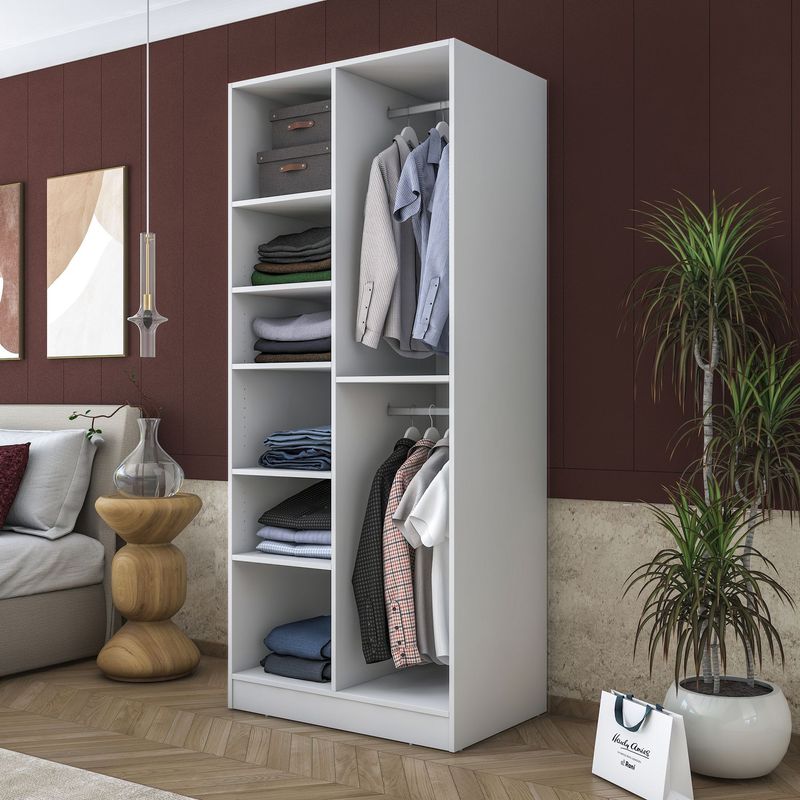 Casa si Gradina - Mobilier - Dulapuri si sifoniere - Sifoniere - Dulap haine BA171, 90 x 210 x 57,5 cm, alb, PAL, spațiu de depozitare, fixare pe perete - Infinity.ro