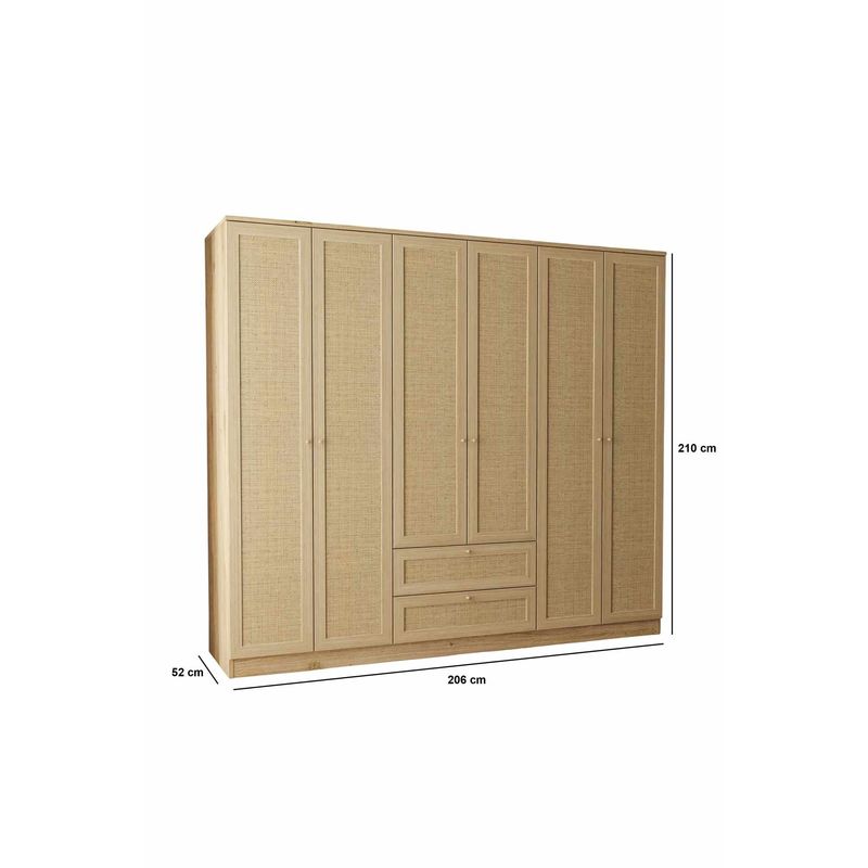 Casa si Gradina - Mobilier - Dulapuri si sifoniere - Sifoniere - Dulap haine Baru 6 210, 206 x 210 x 52 cm, bej, PAL melaminat, organizare haine - Infinity.ro