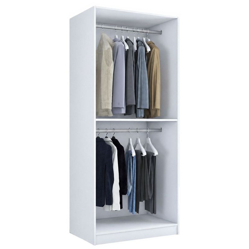Casa si Gradina - Mobilier - Dulapuri si sifoniere - Sifoniere - Dulap haine BA230, 90 x 210 x 57,5 cm, alb, PAL, spațiu de depozitare, fixare pe perete - Infinity.ro