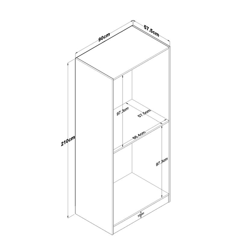 Casa si Gradina - Mobilier - Dulapuri si sifoniere - Sifoniere - Dulap haine BA230, 90 x 210 x 57,5 cm, alb, PAL, spațiu de depozitare, fixare pe perete - Infinity.ro