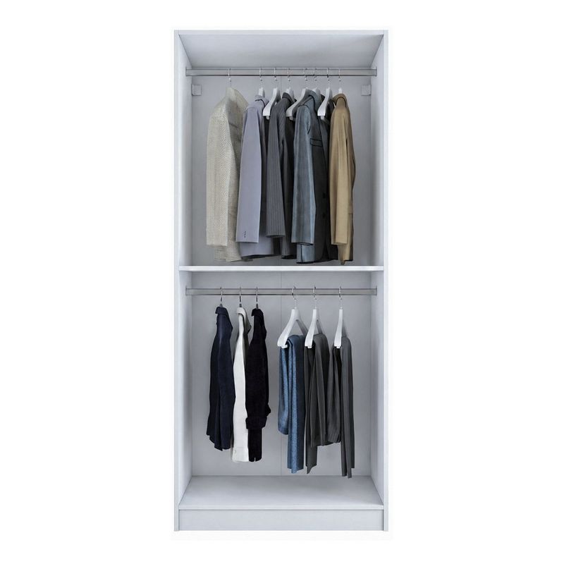 Casa si Gradina - Mobilier - Dulapuri si sifoniere - Sifoniere - Dulap haine BA230, 90 x 210 x 57,5 cm, alb, PAL, spațiu de depozitare, fixare pe perete - Infinity.ro