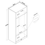 Casa si Gradina - Mobilier - Dulapuri si sifoniere - Sifoniere - Dulap haine BA181, 90 x 210 x 57,5 cm, alb, PAL, spațiu de depozitare, fixare pe perete - Infinity.ro