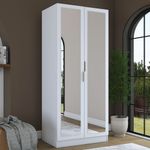 Casa si Gradina - Mobilier - Dulapuri si sifoniere - Sifoniere - Dulap haine BA230, 90 x 210 x 57,5 cm, alb, PAL, spațiu de depozitare, fixare pe perete - Infinity.ro