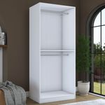 Casa si Gradina - Mobilier - Dulapuri si sifoniere - Sifoniere - Dulap haine BA230, 90 x 210 x 57,5 cm, alb, PAL, spațiu de depozitare, fixare pe perete - Infinity.ro