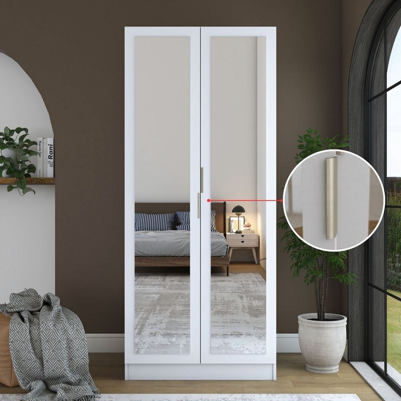 Casa si Gradina - Mobilier - Dulapuri si sifoniere - Sifoniere - Dulap haine BA230, 90 x 210 x 57,5 cm, alb, PAL, spațiu de depozitare, fixare pe perete - Infinity.ro