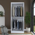 Casa si Gradina - Mobilier - Dulapuri si sifoniere - Sifoniere - Dulap haine BA230, 90 x 210 x 57,5 cm, alb, PAL, spațiu de depozitare, fixare pe perete - Infinity.ro