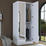Casa si Gradina - Mobilier - Dulapuri si sifoniere - Sifoniere - Dulap haine BA230, 90 x 210 x 57,5 cm, alb, PAL, spațiu de depozitare, fixare pe perete - Infinity.ro