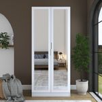 Casa si Gradina - Mobilier - Dulapuri si sifoniere - Sifoniere - Dulap haine BA230, 90 x 210 x 57,5 cm, alb, PAL, spațiu de depozitare, fixare pe perete - Infinity.ro