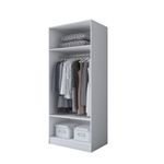 Casa si Gradina - Mobilier - Dulapuri si sifoniere - Sifoniere - Dulap haine BA181, 90 x 210 x 57,5 cm, alb, PAL, spațiu de depozitare, fixare pe perete - Infinity.ro