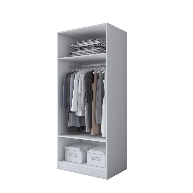 Casa si Gradina - Mobilier - Dulapuri si sifoniere - Sifoniere - Dulap haine BA181, 90 x 210 x 57,5 cm, alb, PAL, spațiu de depozitare, fixare pe perete - Infinity.ro