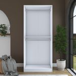 Casa si Gradina - Mobilier - Dulapuri si sifoniere - Sifoniere - Dulap haine BA230, 90 x 210 x 57,5 cm, alb, PAL, spațiu de depozitare, fixare pe perete - Infinity.ro