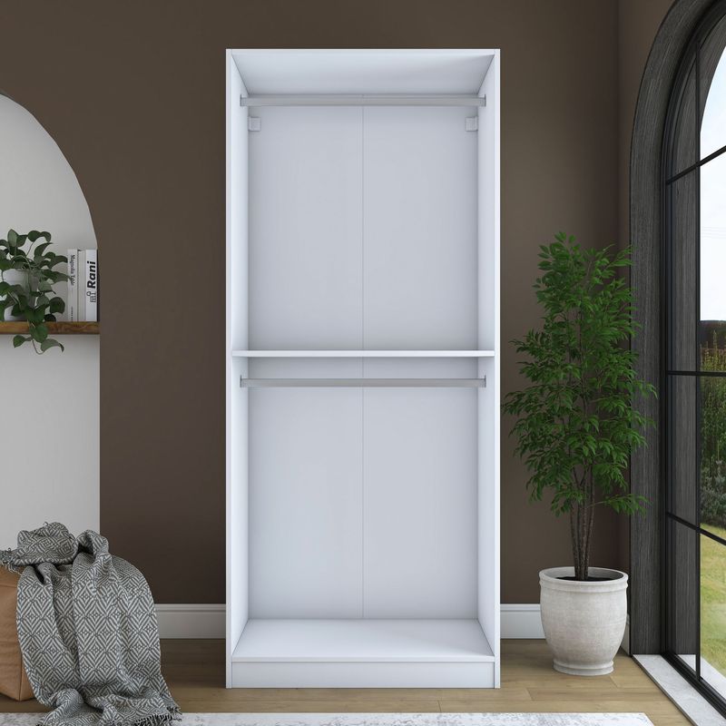 Casa si Gradina - Mobilier - Dulapuri si sifoniere - Sifoniere - Dulap haine BA230, 90 x 210 x 57,5 cm, alb, PAL, spațiu de depozitare, fixare pe perete - Infinity.ro