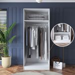 Casa si Gradina - Mobilier - Dulapuri si sifoniere - Sifoniere - Dulap haine BA181, 90 x 210 x 57,5 cm, alb, PAL, spațiu de depozitare, fixare pe perete - Infinity.ro