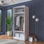 Casa si Gradina - Mobilier - Dulapuri si sifoniere - Sifoniere - Dulap haine BA181, 90 x 210 x 57,5 cm, alb, PAL, spațiu de depozitare, fixare pe perete - Infinity.ro