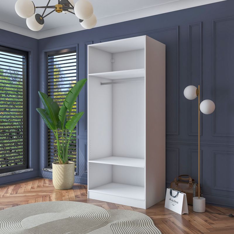Casa si Gradina - Mobilier - Dulapuri si sifoniere - Sifoniere - Dulap haine BA181, 90 x 210 x 57,5 cm, alb, PAL, spațiu de depozitare, fixare pe perete - Infinity.ro
