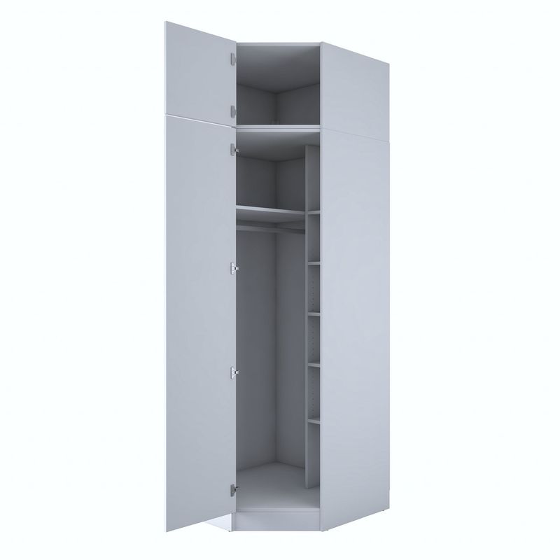 Casa si Gradina - Mobilier - Dulapuri si sifoniere - Sifoniere - Dulap haine BA213, 91 x 255 x 57,5 cm, alb, PAL, spațiu de depozitare, fixare pe perete - Infinity.ro