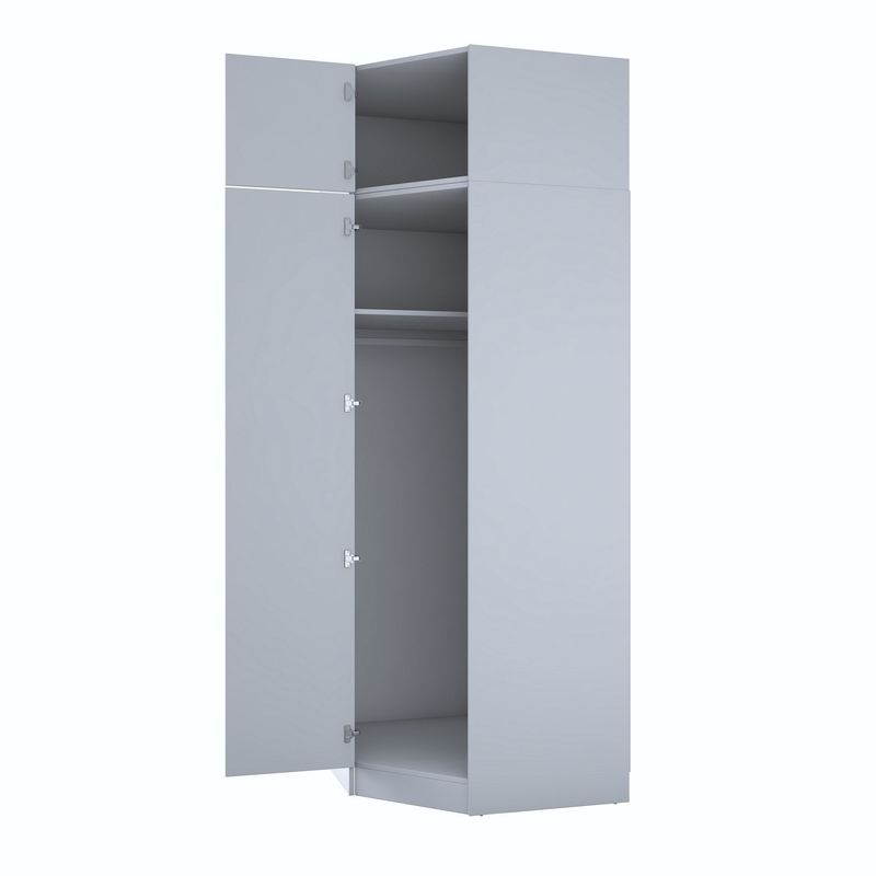 Casa si Gradina - Mobilier - Dulapuri si sifoniere - Sifoniere - Dulap haine BA213, 91 x 255 x 57,5 cm, alb, PAL, spațiu de depozitare, fixare pe perete - Infinity.ro