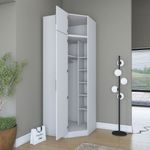 Casa si Gradina - Mobilier - Dulapuri si sifoniere - Sifoniere - Dulap haine BA213, 91 x 255 x 57,5 cm, alb, PAL, spațiu de depozitare, fixare pe perete - Infinity.ro