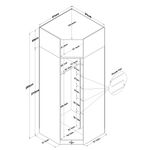 Casa si Gradina - Mobilier - Dulapuri si sifoniere - Sifoniere - Dulap haine BA213, 91 x 255 x 57,5 cm, alb, PAL, spațiu de depozitare, fixare pe perete - Infinity.ro